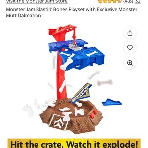 Monster Jam Blastin' Bones Playset with Monster Mutt Truck